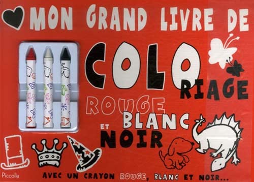 Mon grand livre de coloriage rouge, blanc et noir book