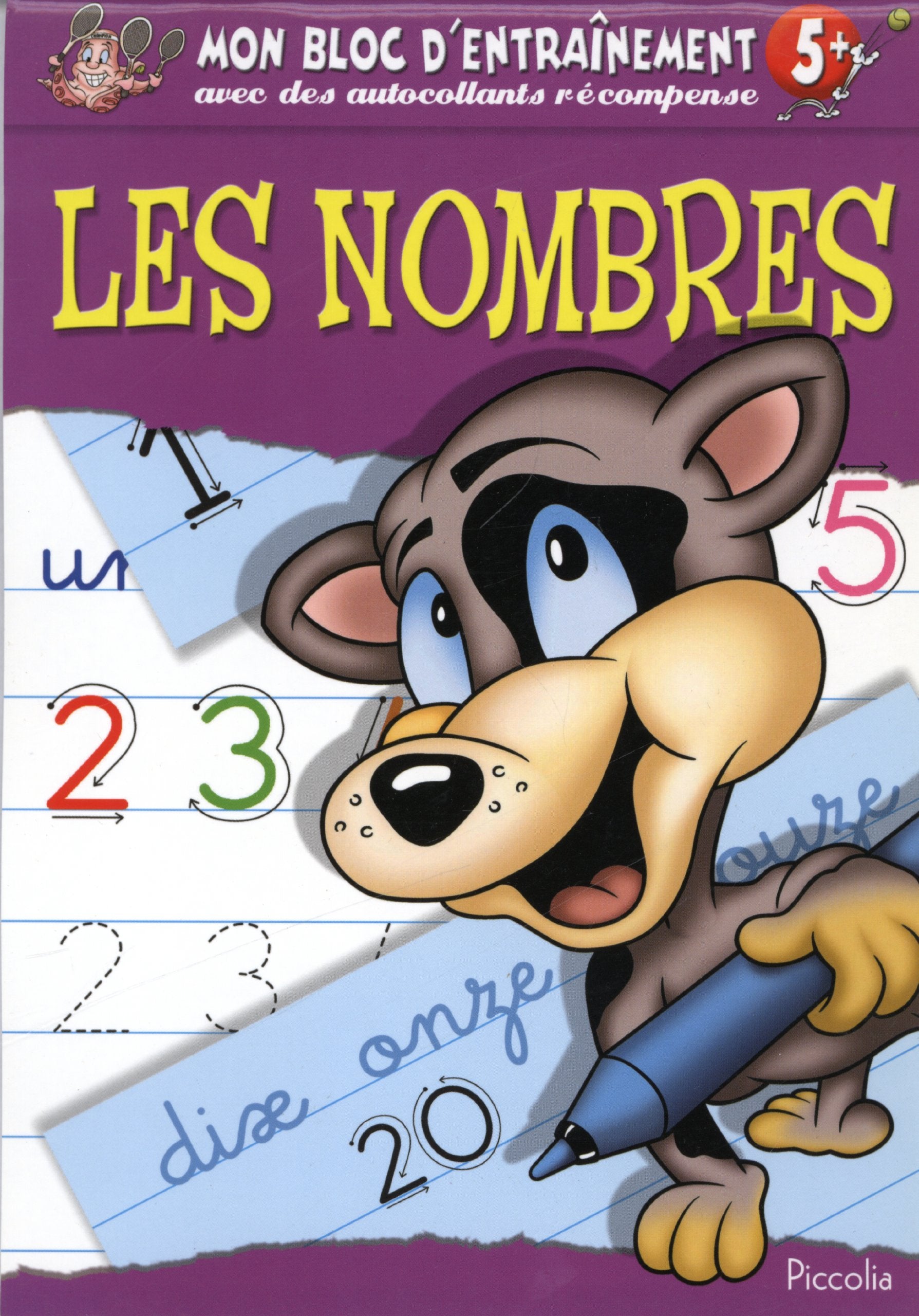 mon bloc d'entraînement avec des autocollants récompenses ; les nombres ; 5 ans et plus book