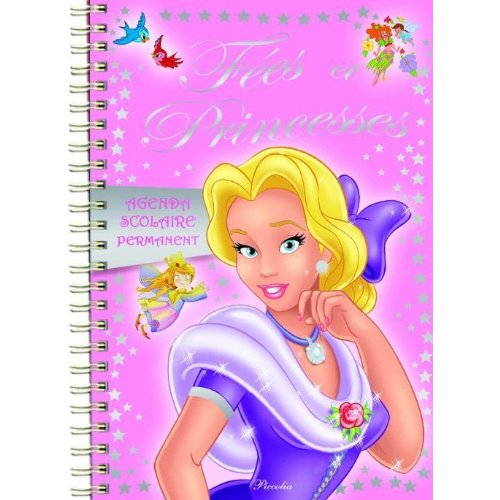agenda scolaire permanent fées et princesse noeud Calendars