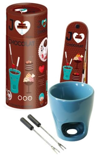 Coffret cuisine J'aime le chocolat: Contient : 1 set à fondue au chocolat, 2 piques à fondue Books