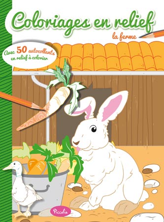 Coloriages en relief : la ferme : avec 50 autocollants en relief à colorier Books