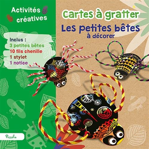 Cartes à gratter Les petites bêtes à décorer: Avec 3 petites bêtes, 10 fils chenille, 1 stylet, 1 notice Books