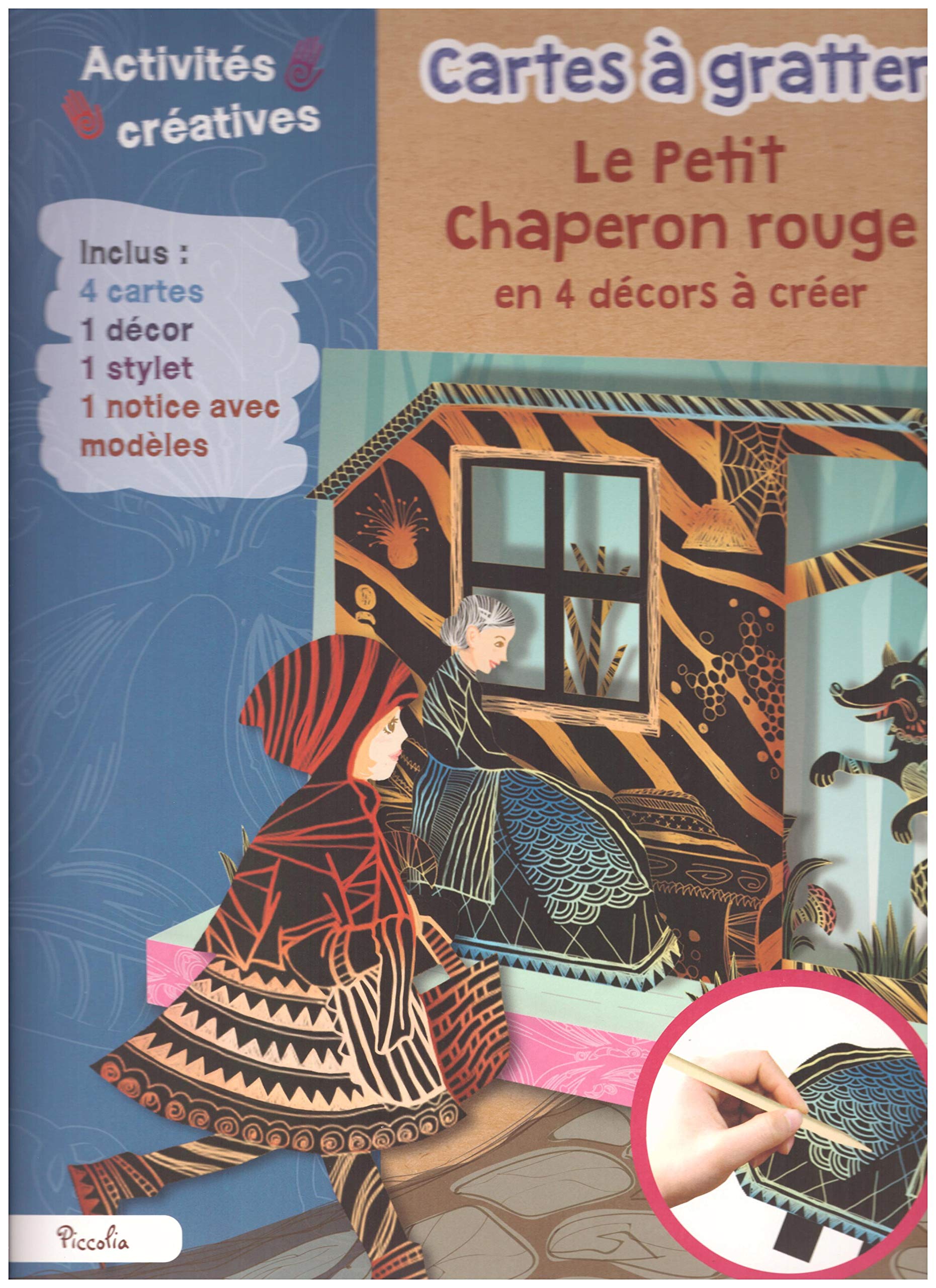 Le Petit Chaperon rouge en 4 décors à créer: Avec 4 cartes, 1 décor, 1 stylet, 1 notice avec modèles Books