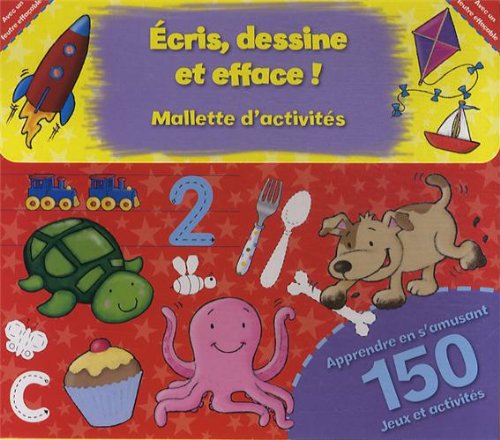Mallette d'activités Ecris, dessine et efface !: Contient : 1, 2, 3 ; Premiers mots ; Bébés animaux book