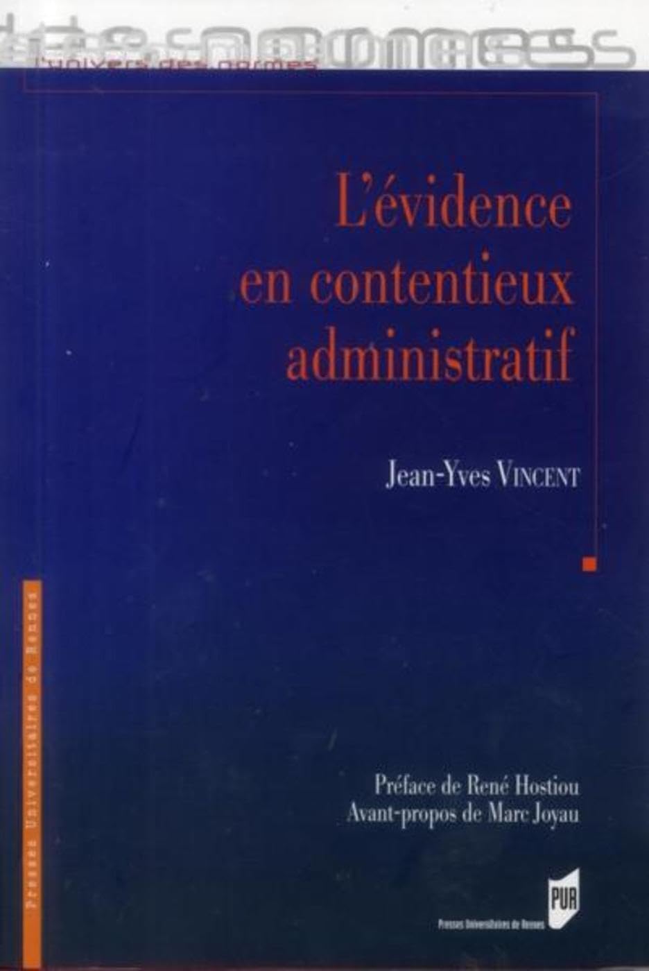 L'évidence en contencieux administratif book