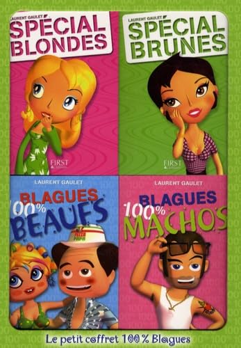 Le petit coffret 100% Blagues en 4 volumes : Spécial Blondes ; Spécial Brunes ; Blagues 100% Beaufs ; Blagues 100% Machos book