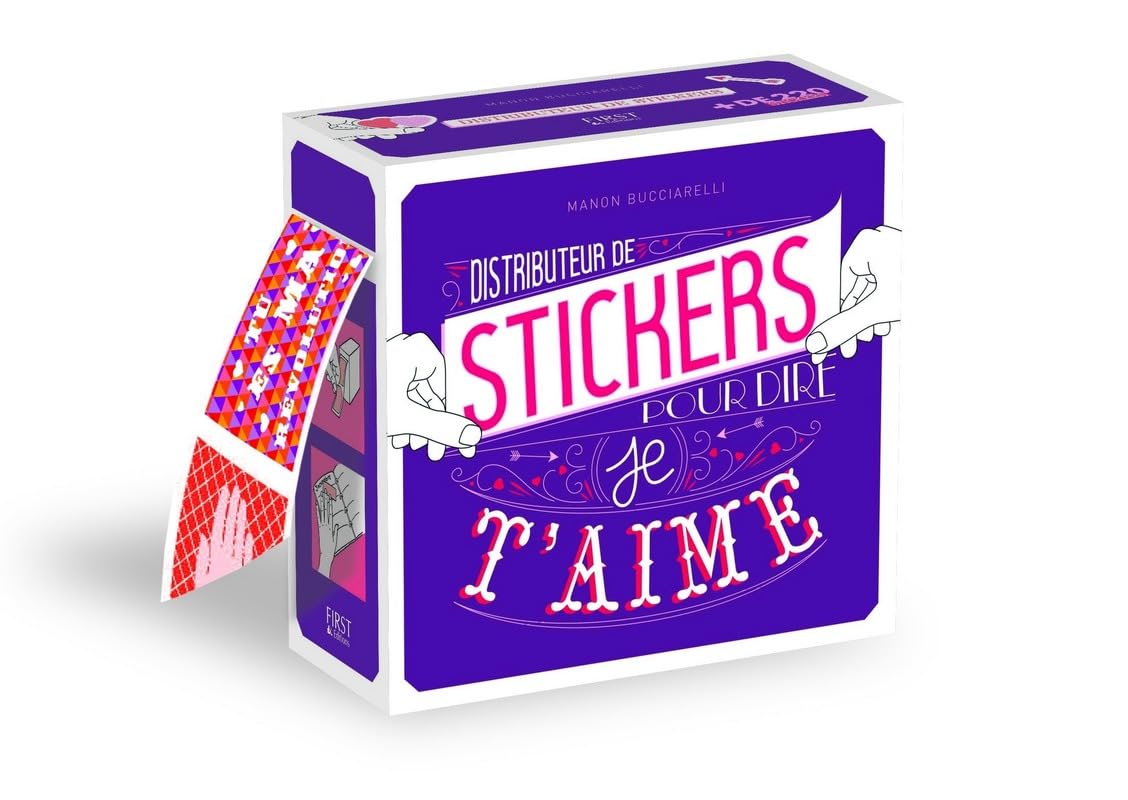 Distributeur de stickers pour dire je t'aime book