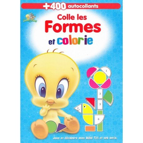 Colle les formes et colorie Titi + de 400 autocollants book