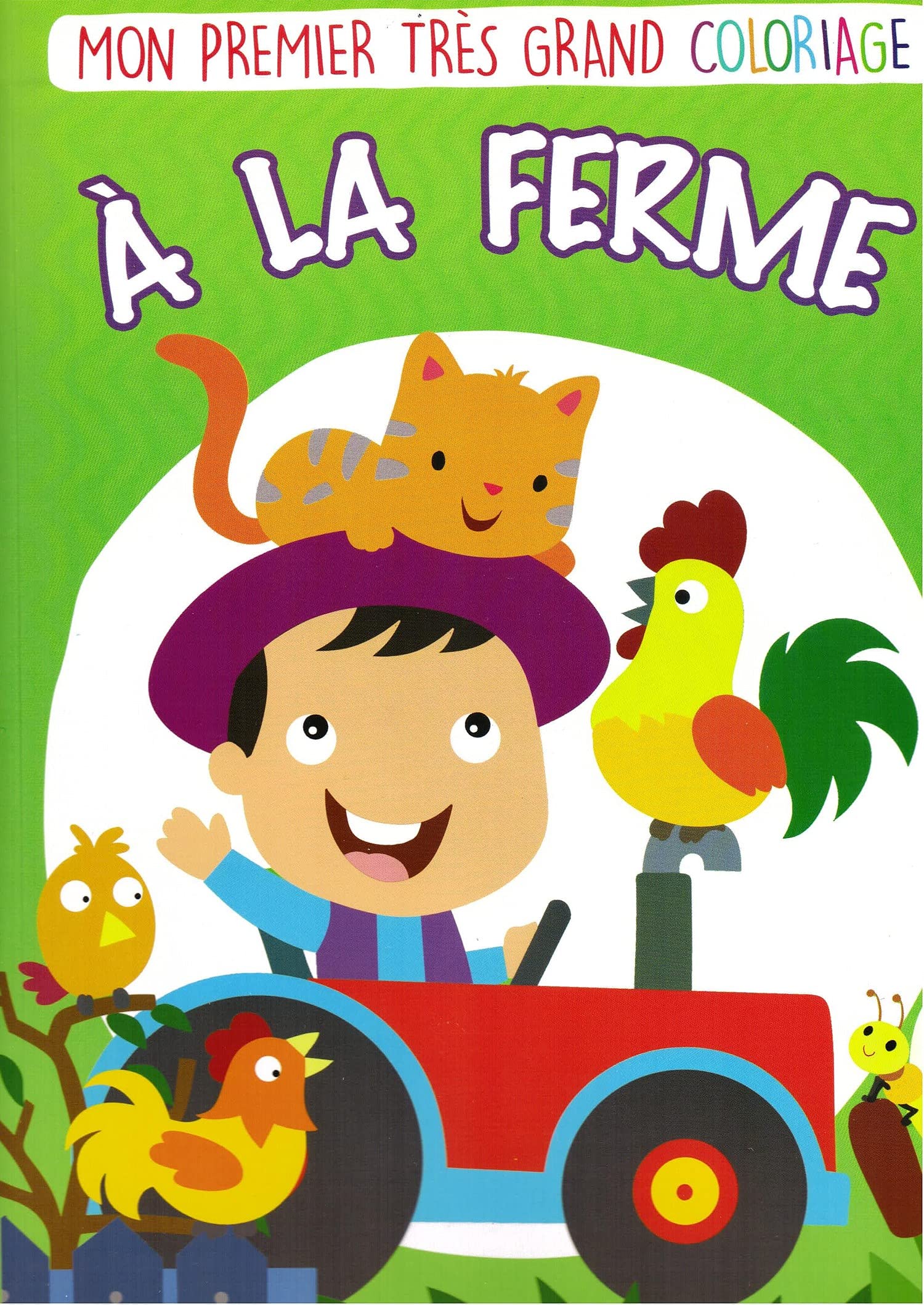 MAXIKIDS Livre de coloriage pour enfants – Grands animaux multicolores à la ferme book