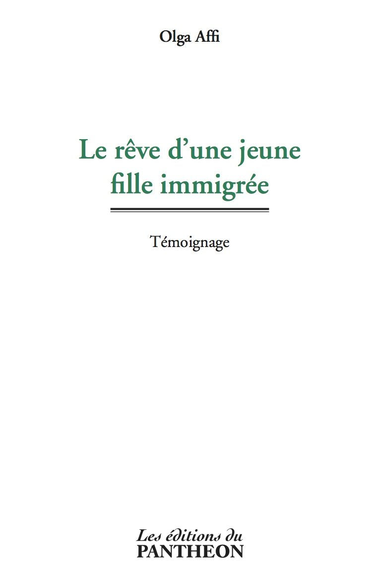 Le rêve d'une jeune fille immigrée Books