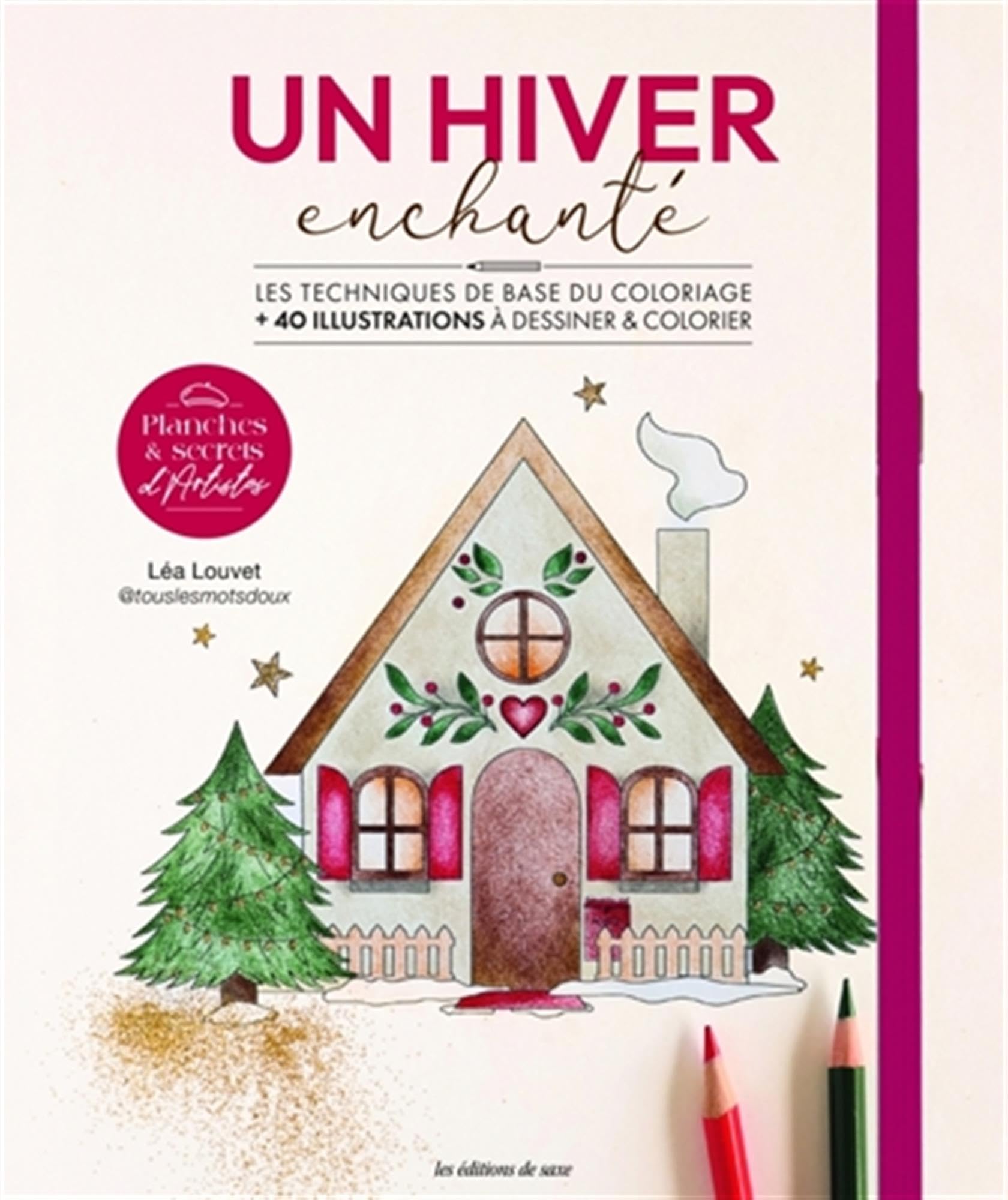 Un hiver enchanté: Les techniques de base du coloriage + 40 illustrations à dessiner & colorier book