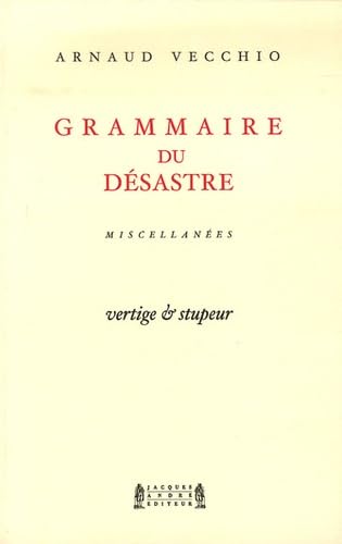 Grammaire du désastre: Tome 1, Vertige et stupeur book
