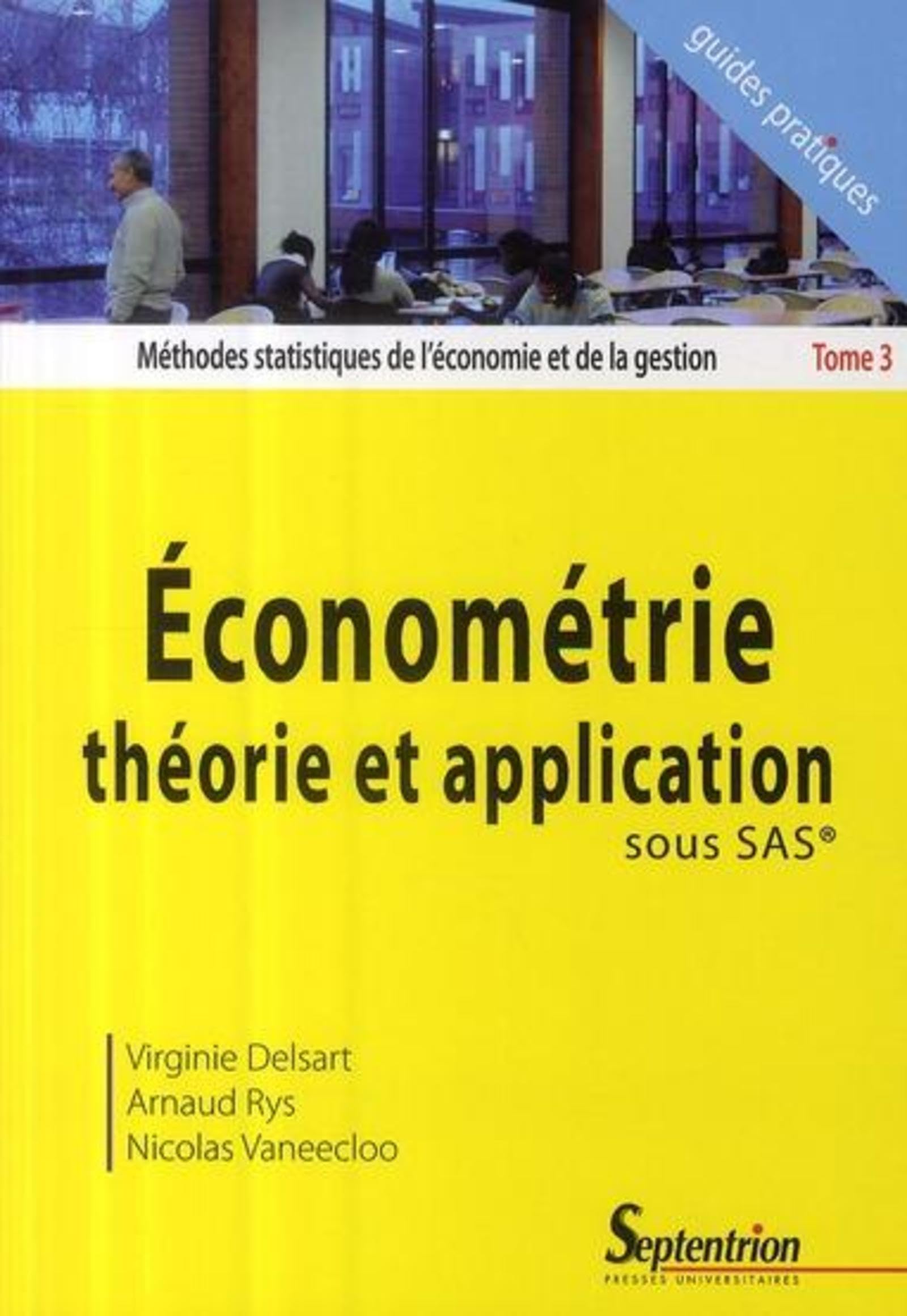 Économétrie théorie et application sous SAS®: Tome 3, Econométrie théorie et application sous SAS Business, Finance & Career