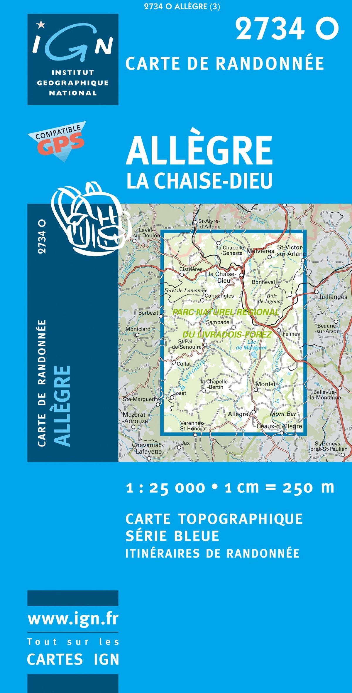 Allègre / La Chaise-Dieu (2734O) (Série Bleue) Geology & Geography Books