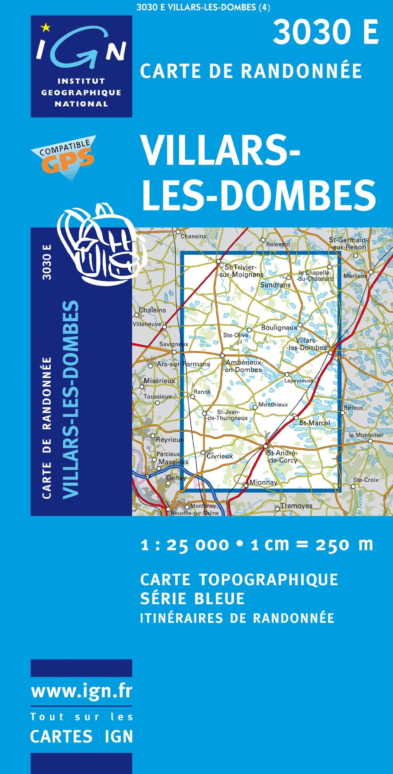 Villars-les-Dombes gps (3030E) (Série Bleue) Geology & Geography