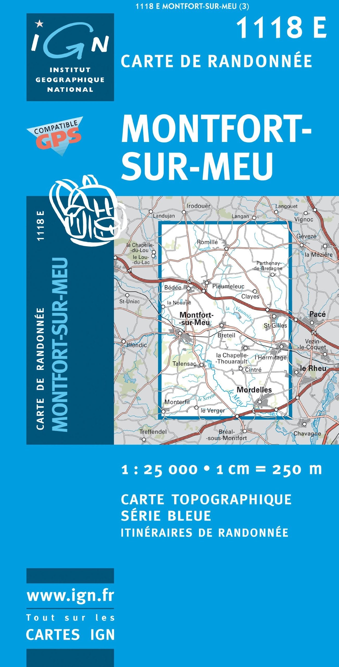 Montfort (Ille-et-Vilaine) gps (1118E) (Série Bleue) Geology & Geography