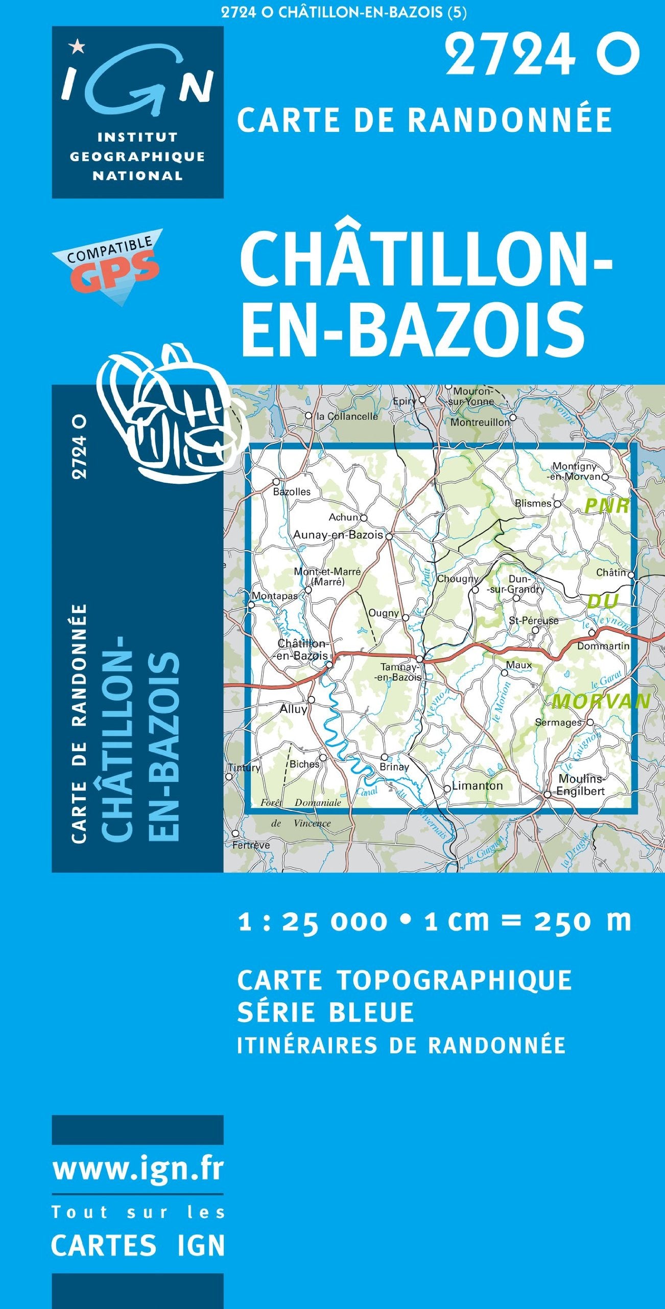 Châtillon-en-Bazois (2724O) (Série Bleue) Geology & Geography