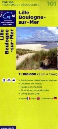 IGN Karte, Tourisme et découverte Lille, Boulogne-sur-Mer: Patrimoine historique et naturel, Courbes de niveau, Itinéraires de randonée, Compatible GPS Leisure, Home & Garden