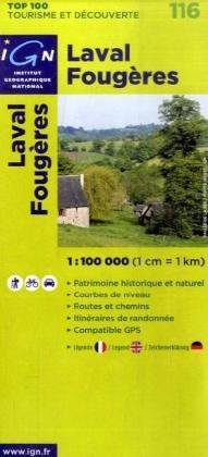 IGN Karte, Tourisme et découverte Laval, Fougères: Patrimoine historique et naturel, Courbes de niveau, Itinéraires de randonée, Compatible GPS Leisure, Home & Garden