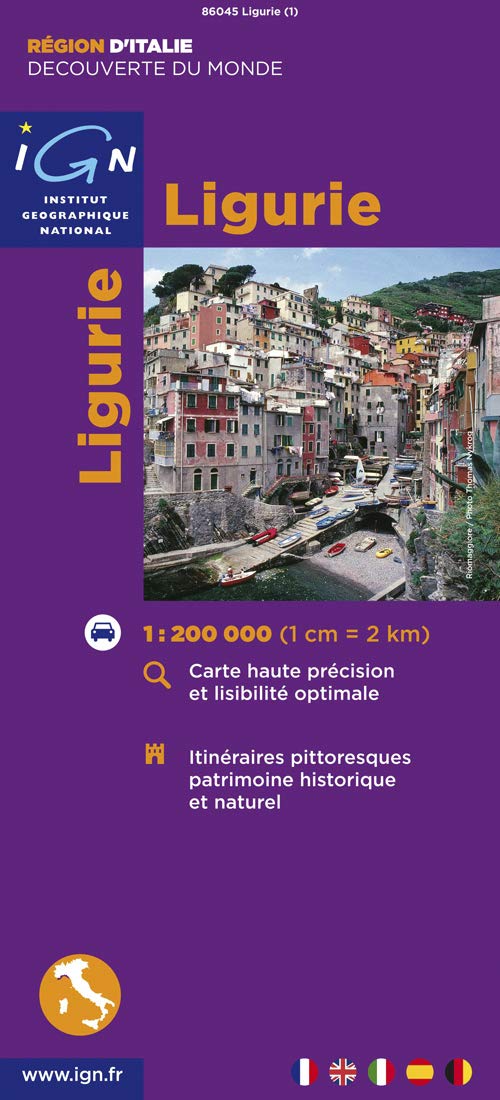 Carte IGN - Ligurie 1/200.000 (Découverte des Villes du Monde, Band 86045) Geology & Geography