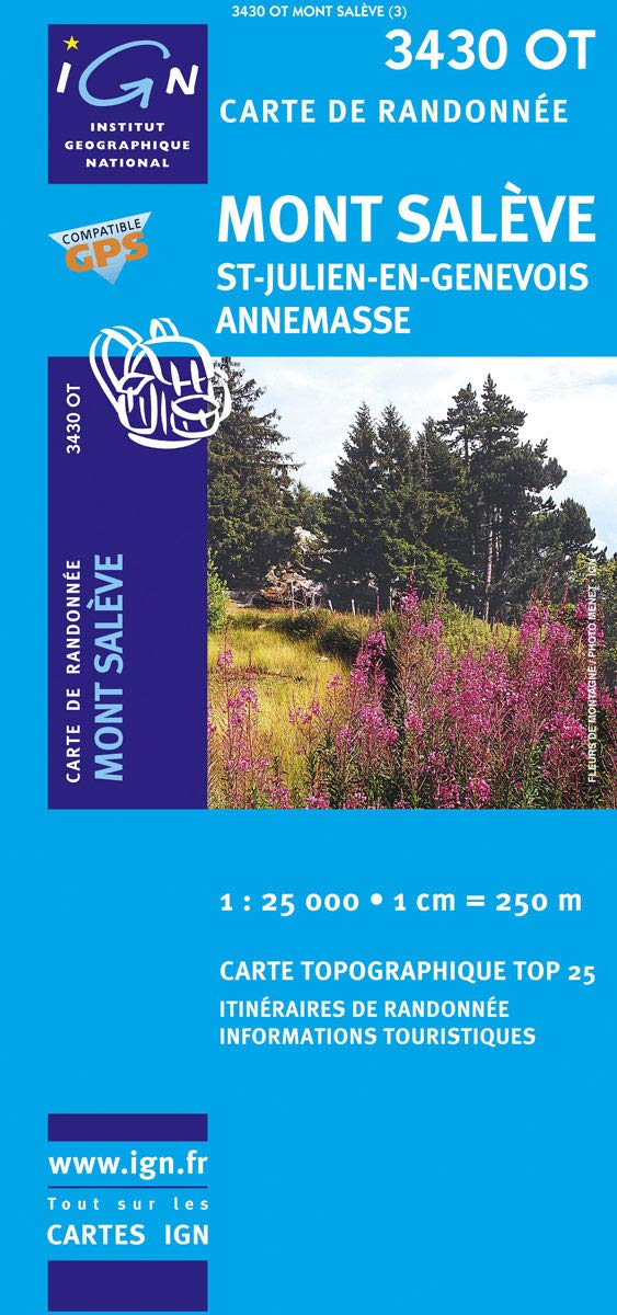 IGN Karte, Carte de randonnée (et plein air) Mont Salève: Courbes de niveau, informations touristiques detaillées. Compatible avec le système GPS (TOP 25) Leisure, Home & Garden