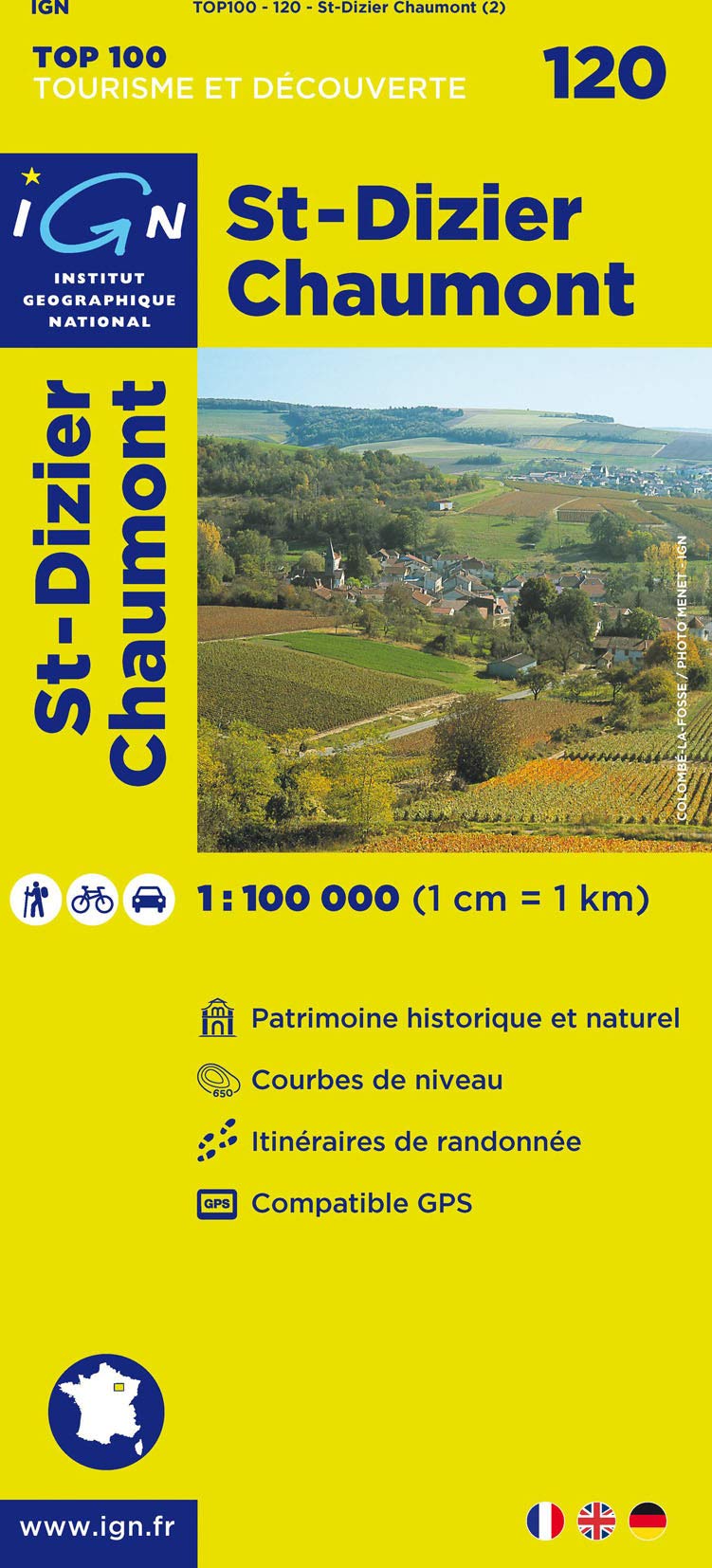 IGN Karte, Tourisme et découverte St-Dizier, Chaumont: Patrimoine historique et naturel, Courbes de niveau, Itinéraires de randonée, Compatible GPS Leisure, Home & Garden