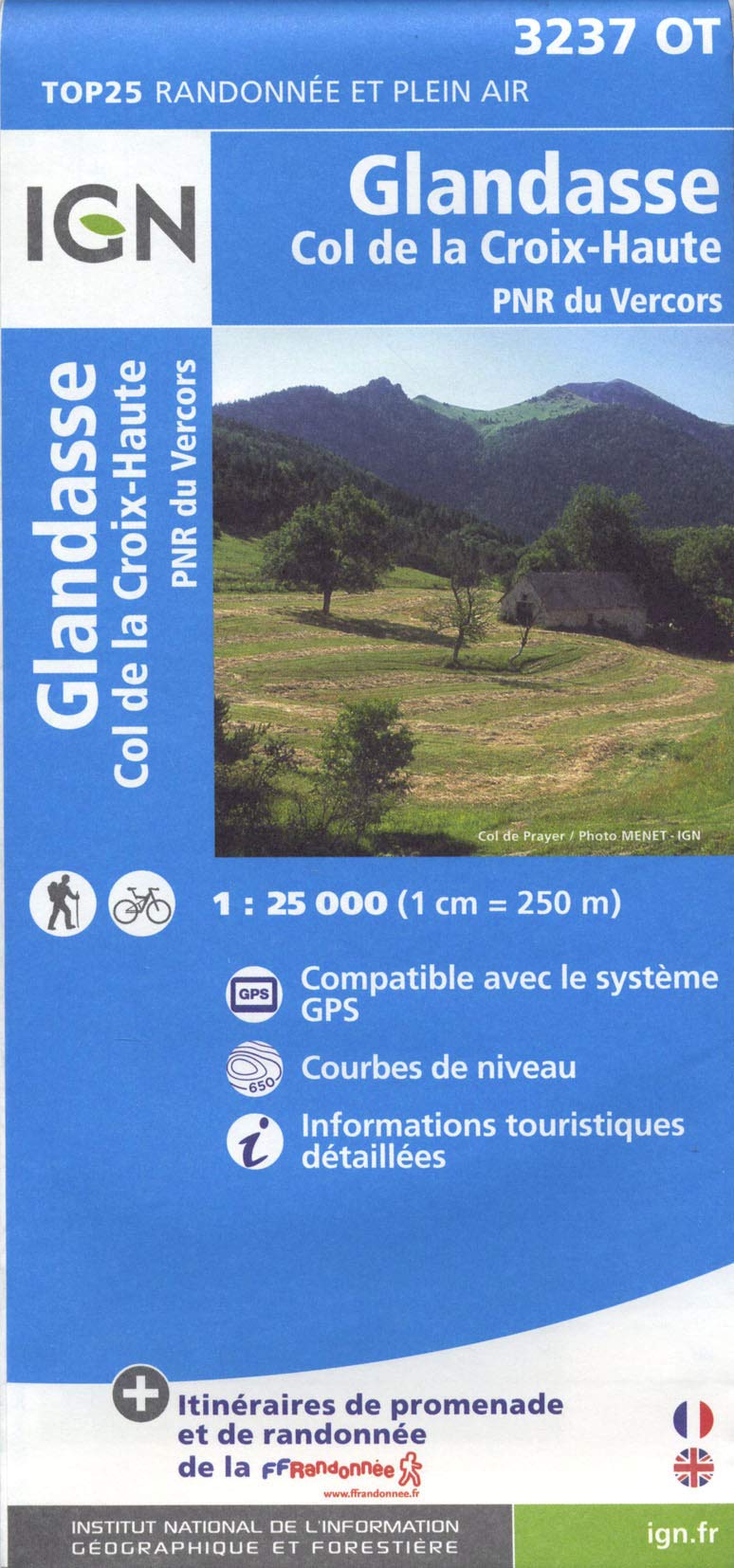 Glandasse / Col de la Croix-Haute / PNR du Vercors gps (3237OT) (TOP 25) Geology & Geography