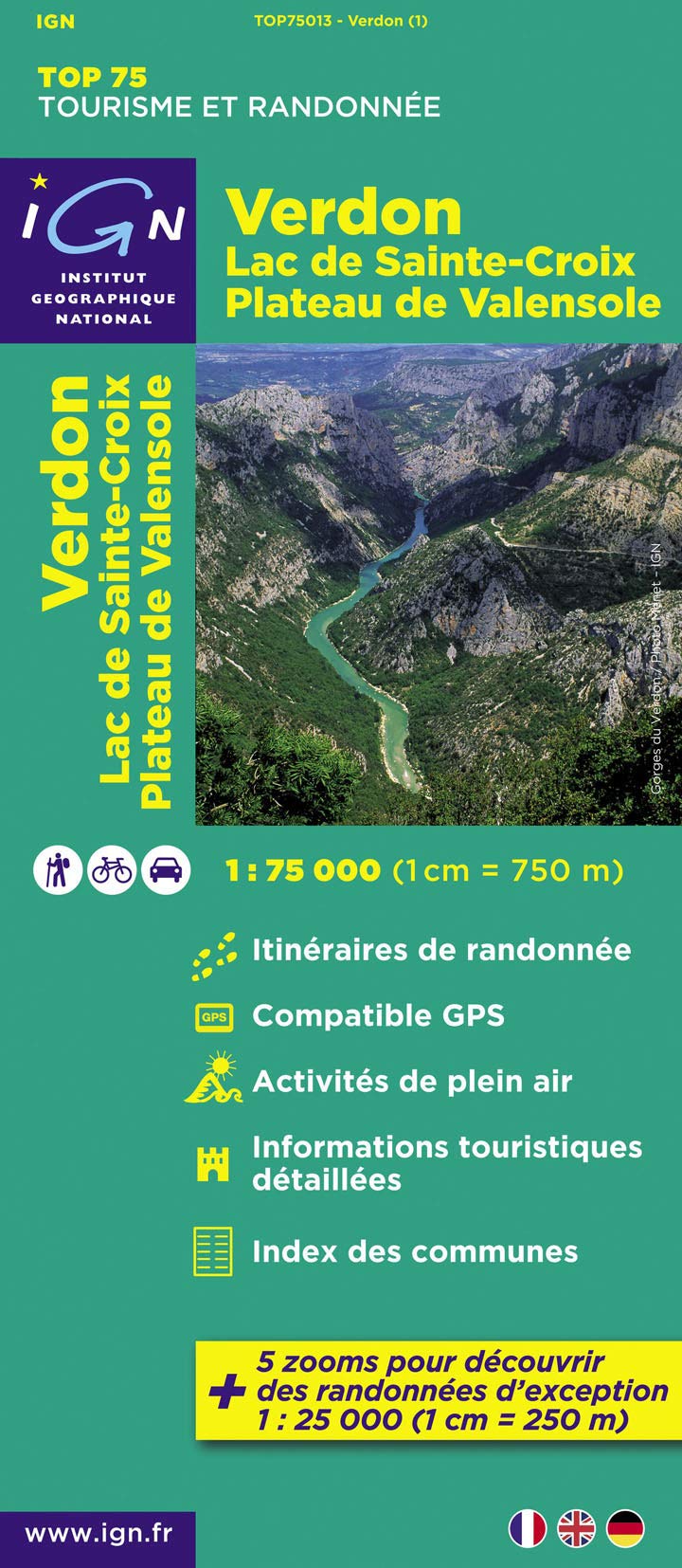 IGN 75 000 Touristische Wanderkarte 13 Verdon - Lac Ste-Croix - Plateau de Valensole book