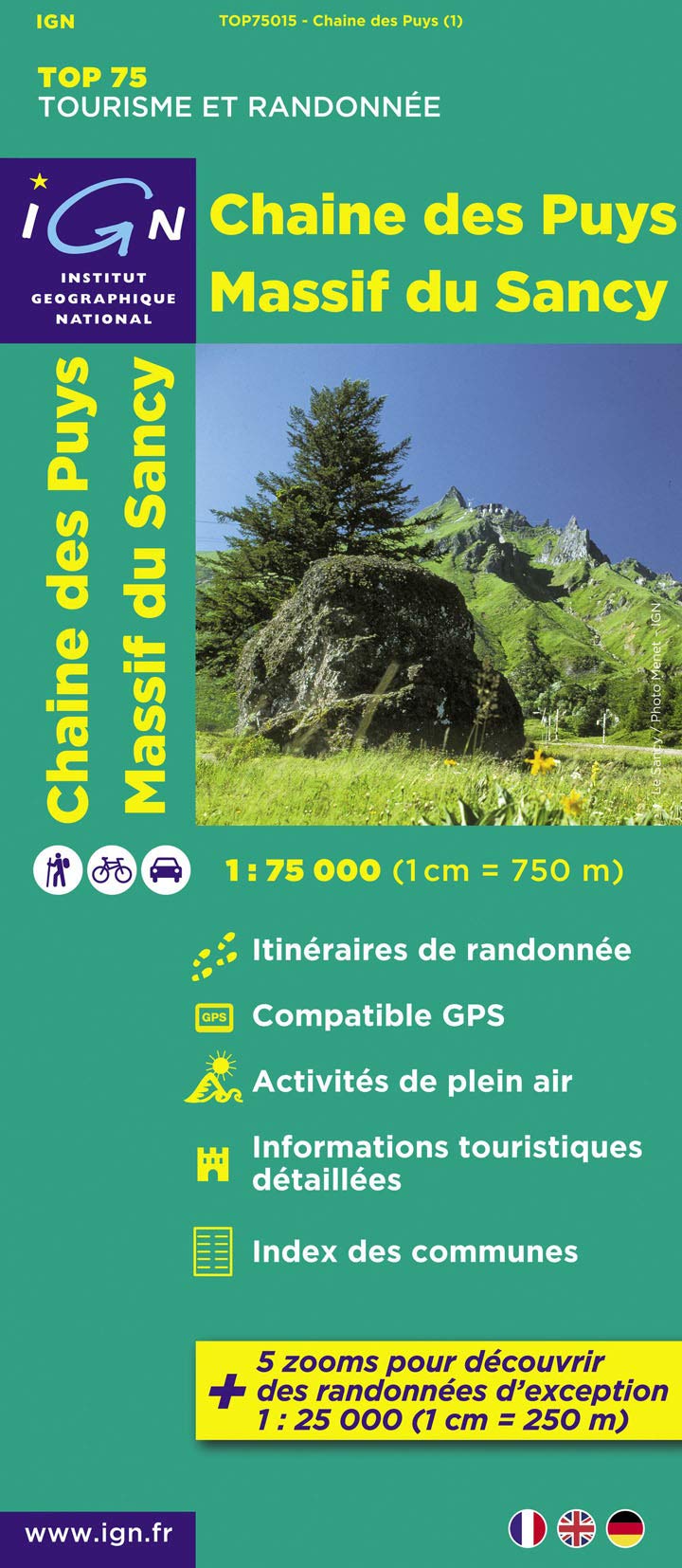 Chaîne des Puys - Massif du Sancy ign (75015) (TOP 75, Band 75015) Geology & Geography