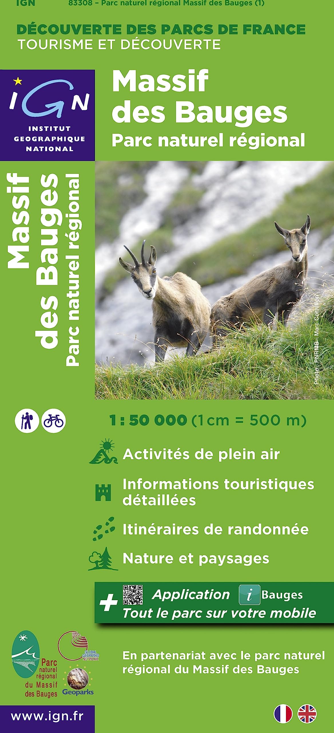 Parc Naturel Régional du Massif de Bauges  1 : 50 000 Leisure, Home & Garden