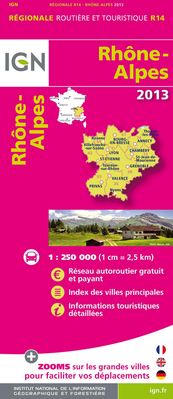 **R14 RHONE ALPES 2013 (Rhone-Alpes: IGN.R14) Leisure, Home & Garden
