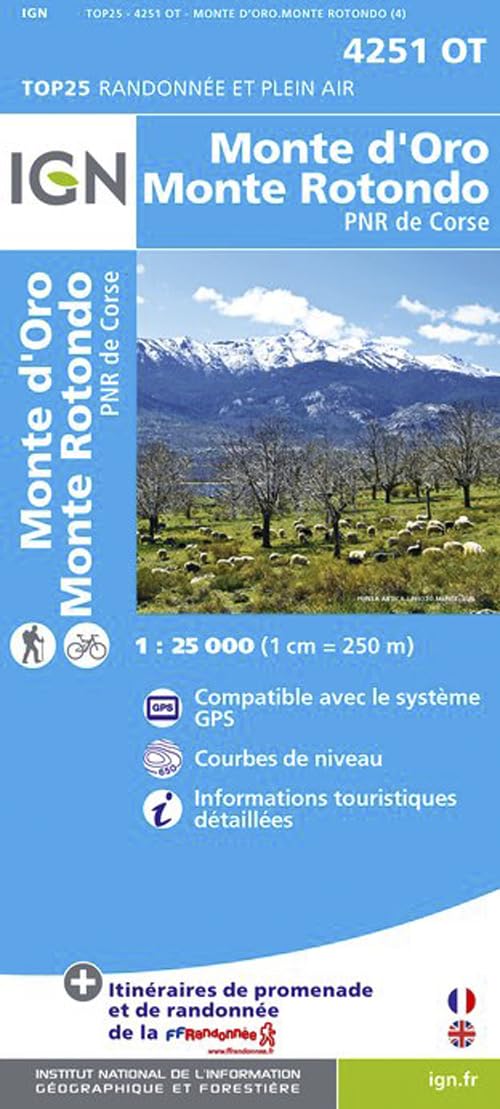 Korsika Monte d'Oro - Monte Rotondo 1 : 25 000 Leisure, Home & Garden