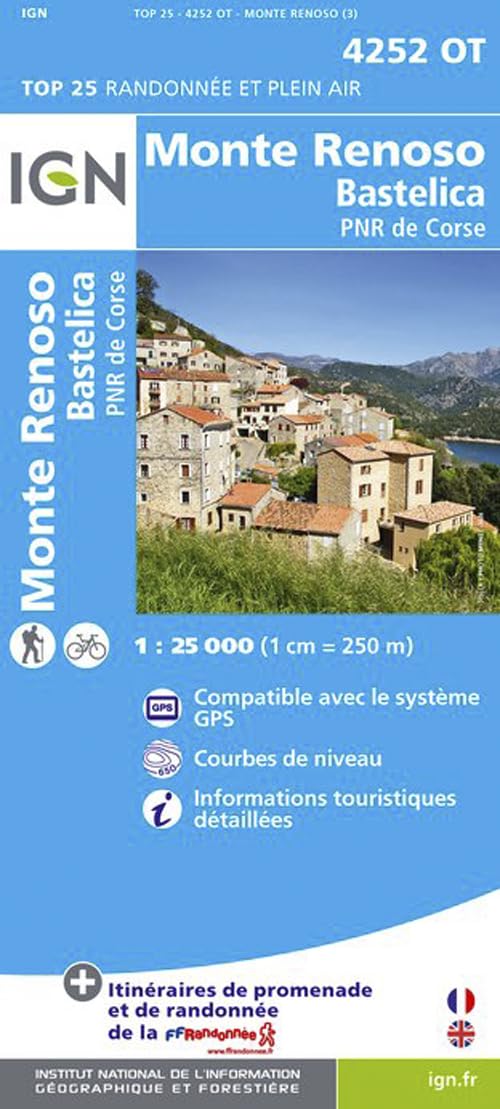Korsika Monte Renoso - Bastelica 1 : 25 000 Geology & Geography