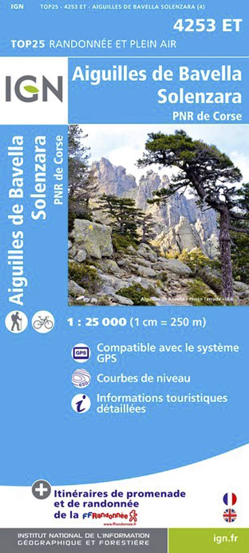 Korsika Aiguilles de Bavella - Solenzara - Parque National de la Corse 1 : 25 000 Leisure, Home & Garden