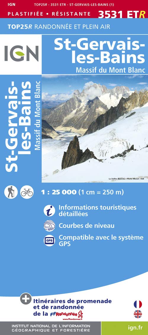 St-Gervais-Les-Bains / Massif du Mont Blanc (3531ETR) (TOP 25R) Geology & Geography