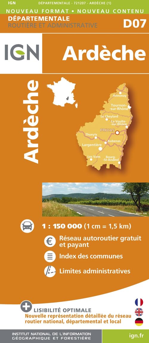 Ardeche: IGN721207 (Routier France départementale, Band 721207) Leisure, Home & Garden