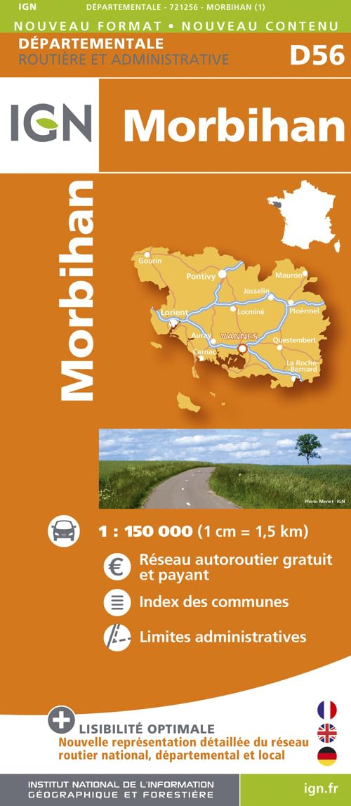 Morbihan dép 56 (721256) (Routier France départementale, Band 721256) Leisure, Home & Garden