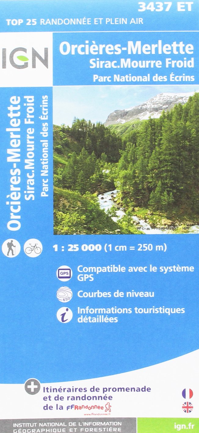 Orcières - Merlette 1 : 25 000: Sirac.Mouure Froid. Parc National des Écrins: Parc National des Écrins. Courbes de niveau, informations touristiques ... Compatible avec le système GPS (TOP 25) Leisure, Home & Garden
