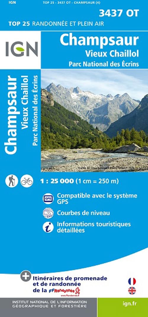 Champsaur - Vieux Chaillol - Parc des Ecrins 1 : 25 000: Courbes de niveau, informations touristiques detaillées. Compatible avec le système GPS (TOP 25) Leisure, Home & Garden