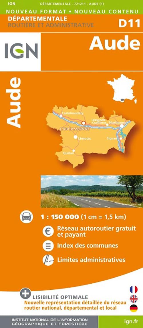 Aude Dep 11: IGN721211 (Routier France départementale, Band 721211) Leisure, Home & Garden