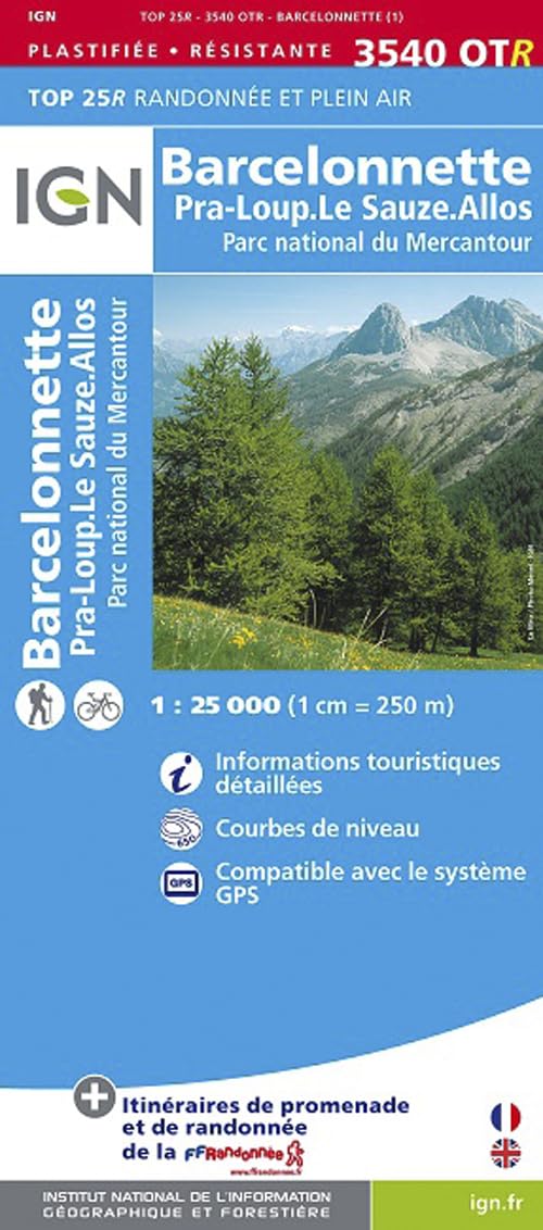 Barcelonnette / Pra-Loup / Le Sauze / Allos (3540OTR) (TOP 25R) Geology & Geography