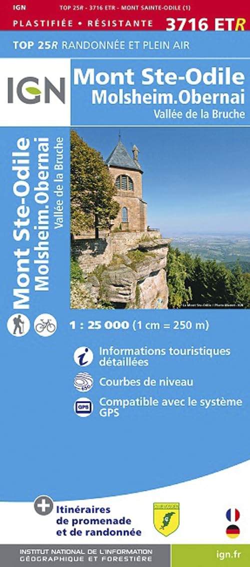Mont Ste-Odile / Molsheim / Obernai (3716ETR) (TOP 25R) Geology & Geography