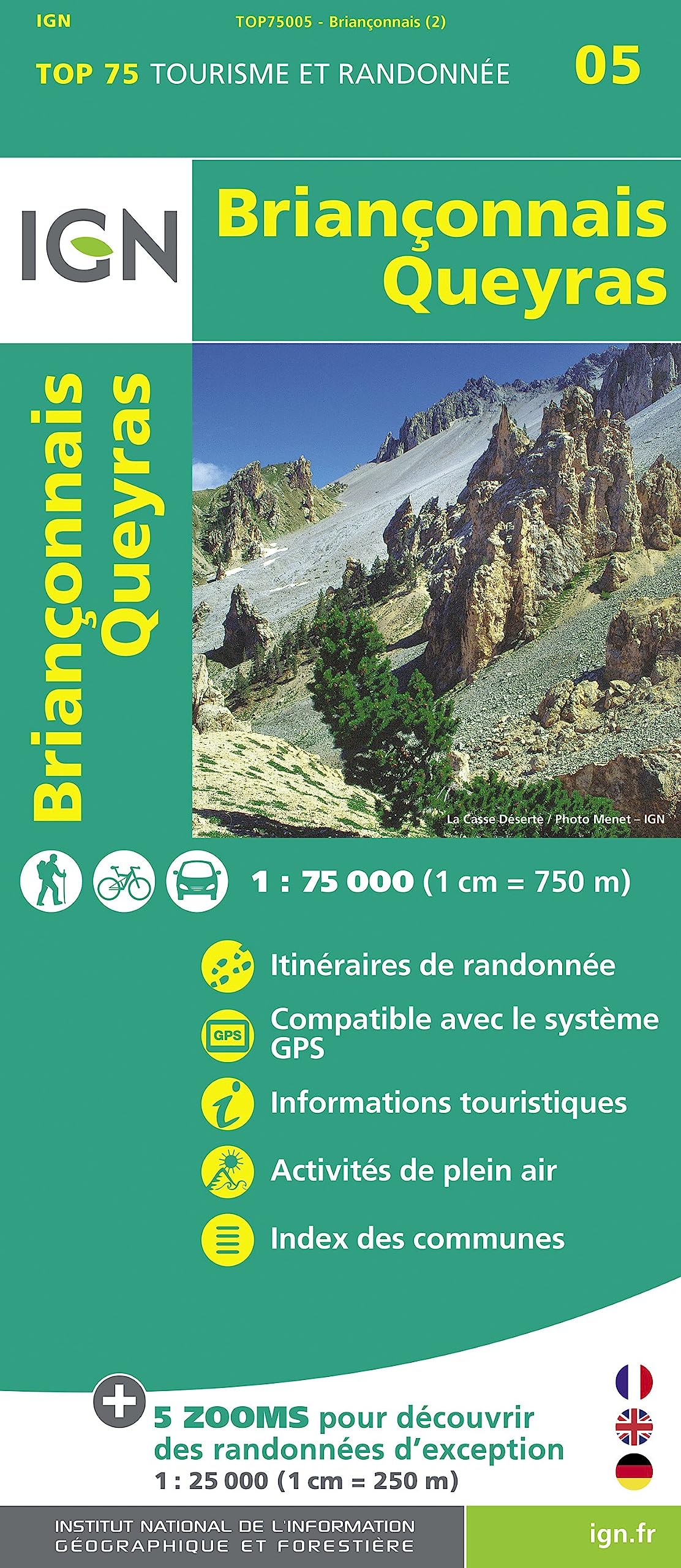 IGN Karte, Tourisme et Randonnée Brianconnais Queyras (TOP 75, Band 75005) Leisure, Home & Garden