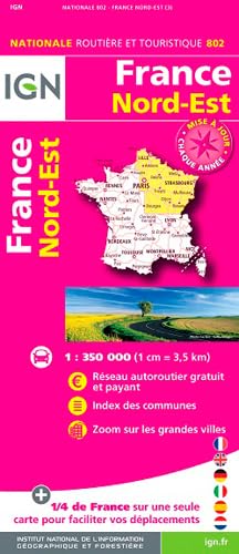IGN Karte, Nationale Routière (et Touristique) France Nord-Est: Réseau autoroutier gratuit et payant, Index des communes, Zoom sur les grandes villes. ... nzös.-engl.-dtsch.-italien.-span.-niederländ. Leisure, Home & Garden