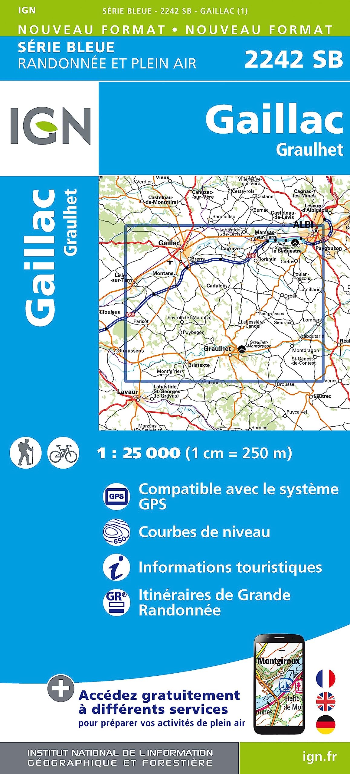 Gaillac Graulhet 1 : 25 000 Carte Topographique Serie Bleue Itineraires de Randonnee Leisure, Home & Garden