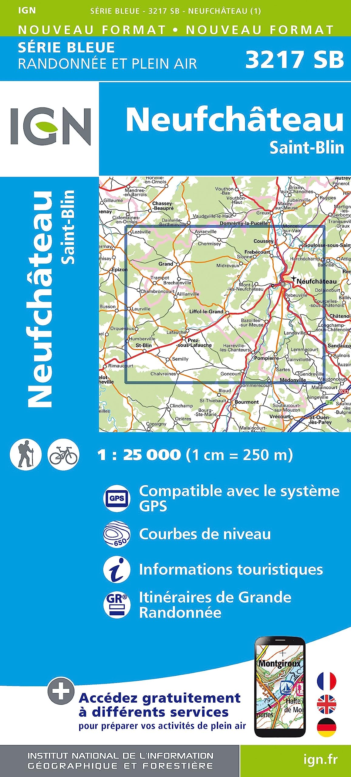 IGN Karte, Serie Bleue Neufchâteau (Série Bleue, Band 3217) Leisure, Home & Garden