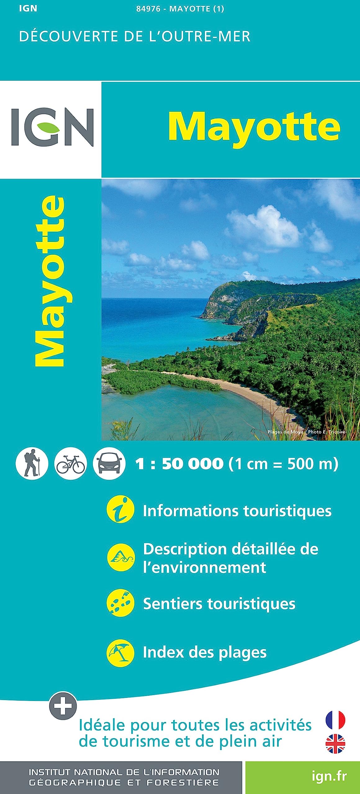 IGN Karte, Découverte de l'outre-mer Mayotte: Informations touristiques, Description détaillée de l'environnement, Sentiers touristiques, Index des plages Leisure, Home & Garden
