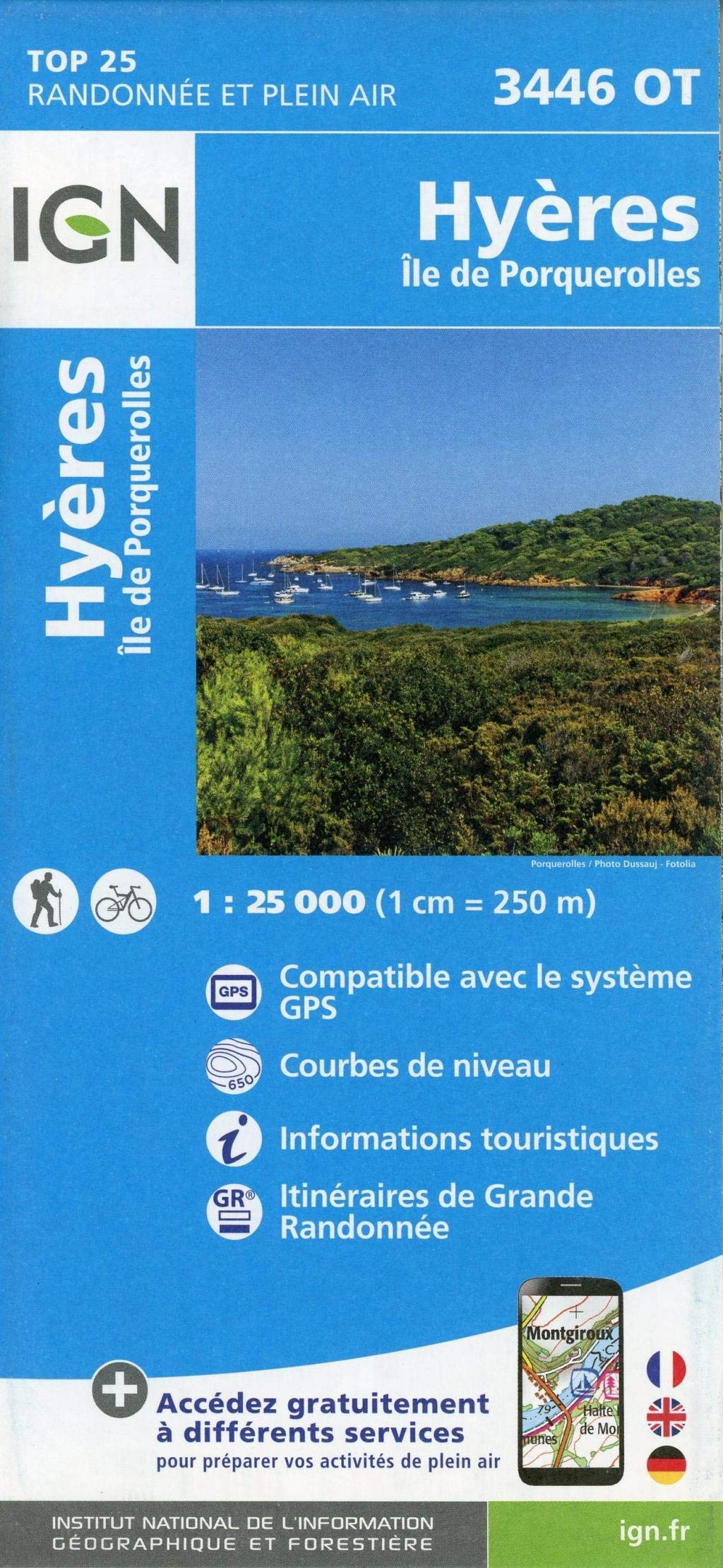 Hyères -  Ile de Porquerolles 1 : 25 000 Leisure, Home & Garden