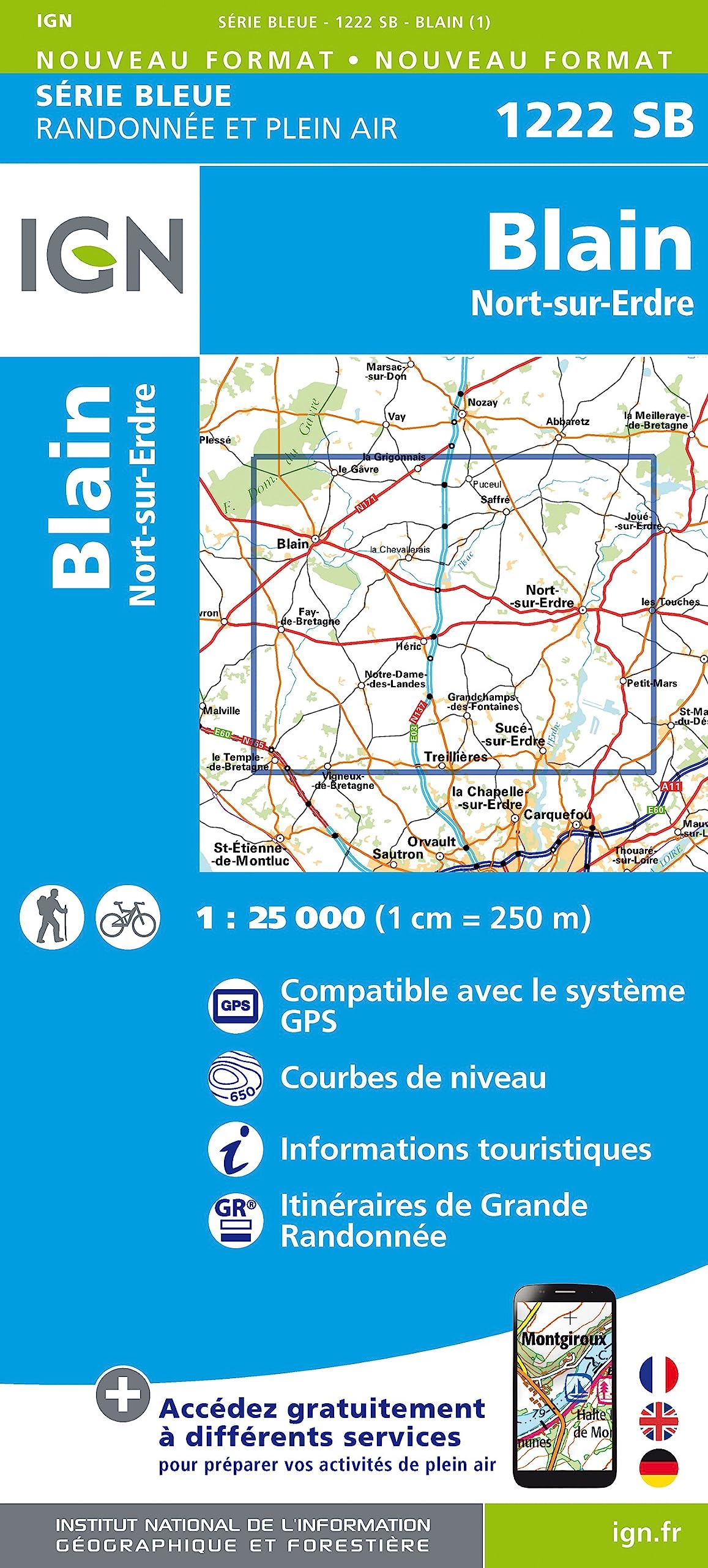 IGN Karte, Serie Bleue Blain Nort Erdre (Série Bleue, Band 1222) Leisure, Home & Garden