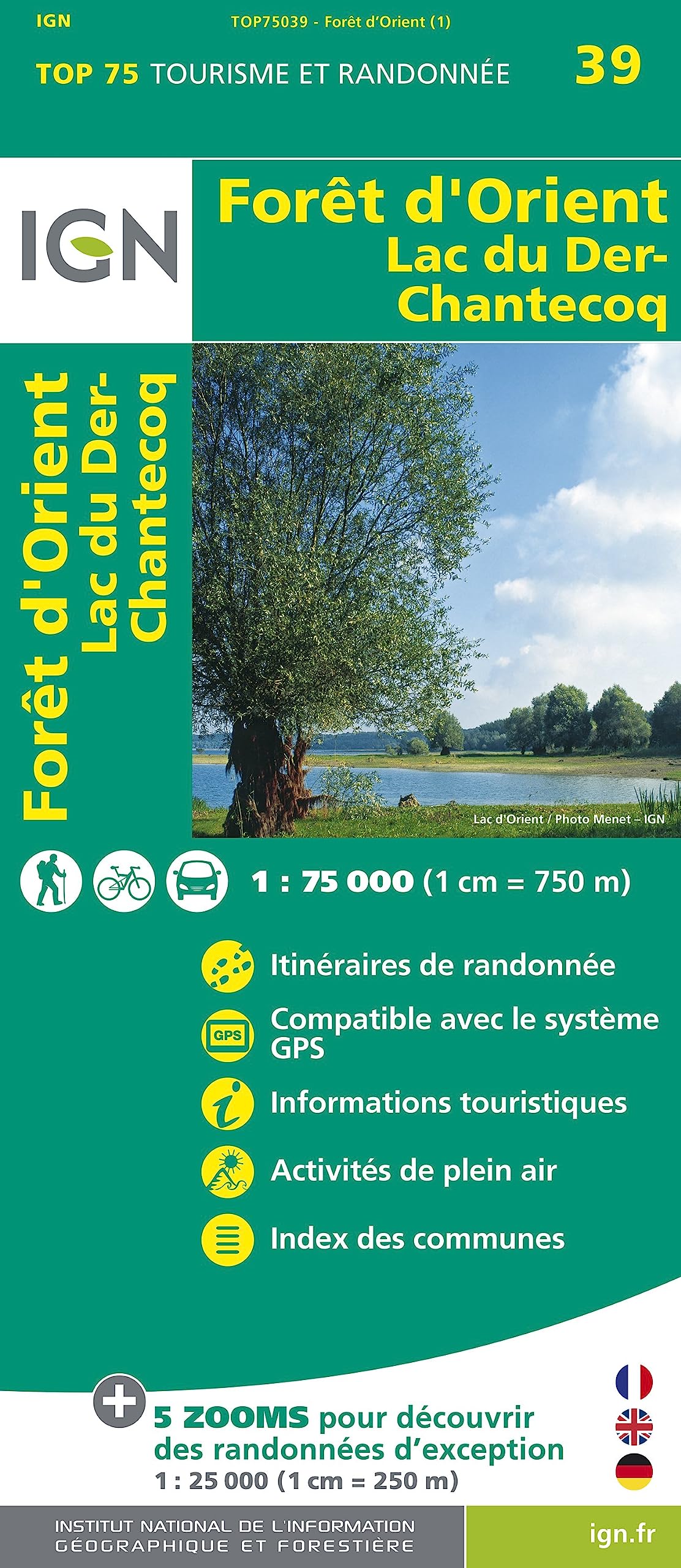 IGN 75 000 Touristische Wanderkarte 39 Foret d'Orient Lac d Der Leisure, Home & Garden